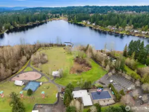 Enjoy sport courts, play structure, pool, and all the amenities at Cottage lake park!