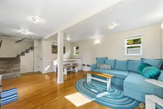 Enter to the open floor plan - Living/Dining area open to kitchen with views of the water and Colvos Passage