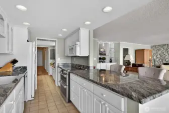 Tile floor in kitchen