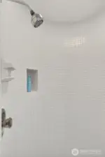 Unique round tile shower!
