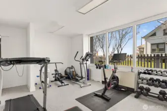 Well equipped exercise and fitness room.
