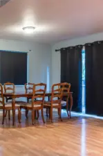 Dining area from open concept living room space