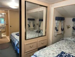 Plenty of storage in the bedroom.