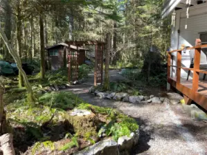 A park like setting as you walk back to the fire pit area.