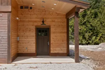 Back covered area from bunk living space is ready and wired for you to put your very own hot tub.