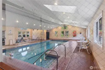 Enjoy year-round relaxation and wellness in the community’s heated indoor pool and spa. Located in the Lakeview Meadows 55+ community in Lacey, WA, this amenity-rich clubhouse also features fitness equipment and lounge seating—perfect for an active lifestyle.