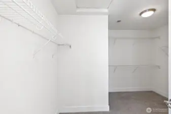 The large primary closet is oversized.