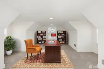 Above the garage is a large and open space.  Perfect for an office, home gym, or guest space.  You decide!