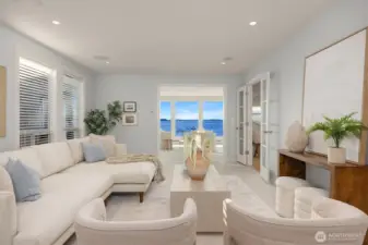 View of the upper level which offers privacy from the rest of the home: out-of-town guest bedroom and sitting area...
