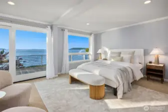 Let's explore the bedroom level starting with the sizable and private primary suite.