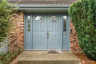 Beautiful double doors greet you and your guests.