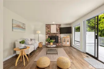 The sliding glass door takes you to the full length entertainment size deck.