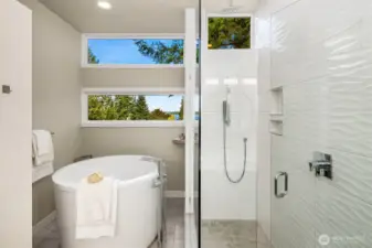 Ahhh, enjoy a deep soak in your large soaking tub