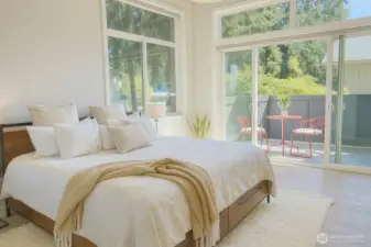 Light and bright in morning with private deck