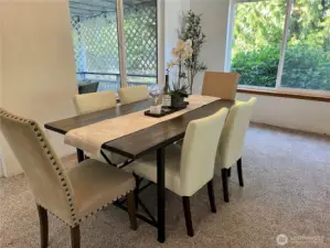 Dinning area with  windows