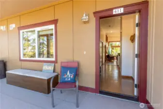 Enrance to top floor unit #411.