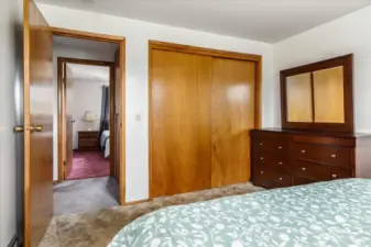 King sized bed and still room for a dresser.