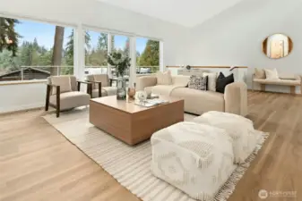 So much to love: a vaulted ceiling, generous spacing, and western views!