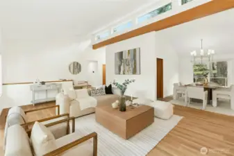 This is a beautiful view into the dining room from this vantage point.