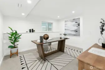 Bedroom 5 (or office, as staged). Yes there is a closet! :)