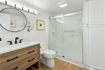 Guest/Lower level bath with walk in shower