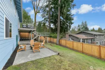 A sun-shiny patio for the summer where you can enjoy a little afternoon sun tanning or the last light of the western skies until late into the evening. It's ready to be enjoyed!