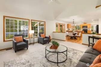 The heart of the home! Family room and kitchen area.