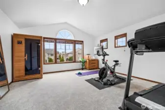 Spacious bonus room, pre-wired for a home theater or gym.