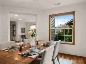 All occasion dining room, feels intimate and offers the ideal location for holiday gatherings