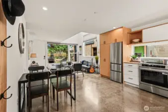 Polished concrete floors and plenty of windows