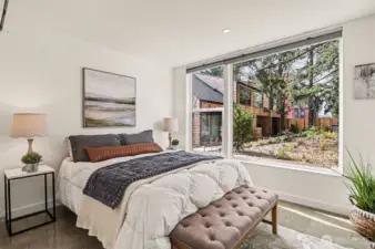 Main floor bedroom is next to a 3/4 bath - perfect for aging in place.