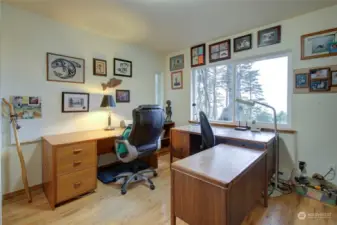 On the other side of the living space is a bedroom/office.  There is a huge view, too!