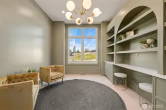 Office/library on the main level.