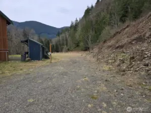 RV parking spot by cabin