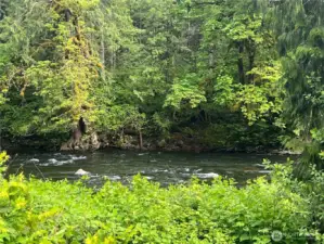 zoomed photo of river across the street