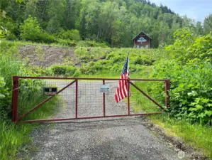 gate at the cabin driveway