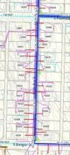 From City’s GIS maps showing the underground utilities w/topo.