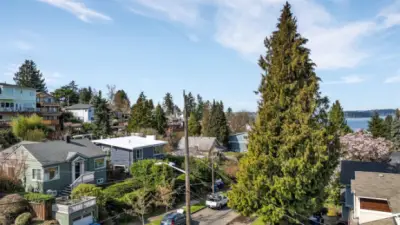 1 of 4 -- View from future front of 3-floor home’s roof deck, looking NW.