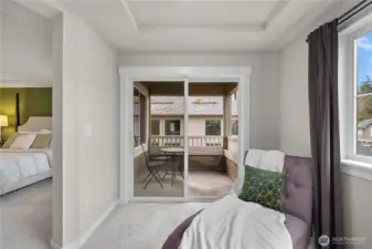 Continue through the cozy nook to step onto your private balcony overlooking your quiet cu-de-sac