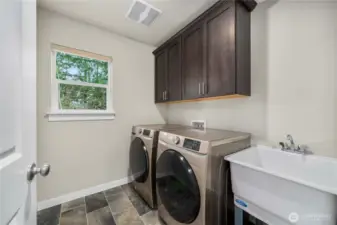 Upper level laundry room is a huge added convenience! Plus enjoy a handy utility sink!