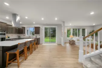 From the dining step into your kitchen and living room!