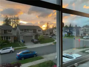 Beautiful sunset from the 2nd floor oversized bedroom with walk-in closet