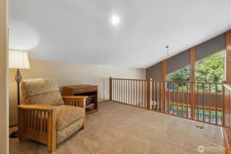 Cozy nook at the top of the stairs