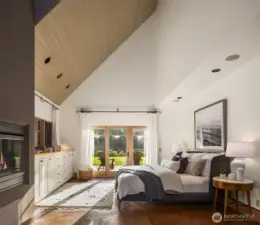 Private patio and vaulted ceilings