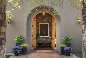Elegant front door greets your guests