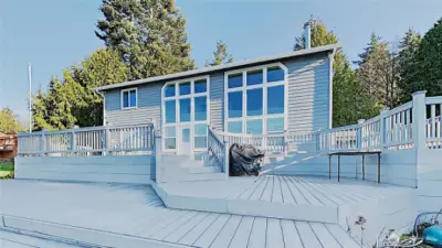 Large multi-level decks perfect for family BBQs, and viewing the gorgeous sunsets over Hood Canal, boat traffic and marine life.