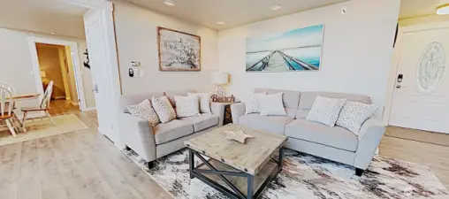 View from living looking towards dining area