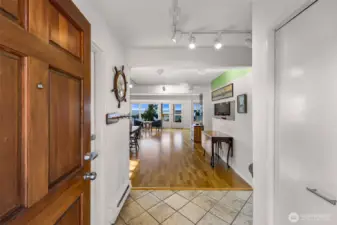 Main entry provides ample space and storage options