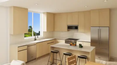 Artist's rendering of kitchen