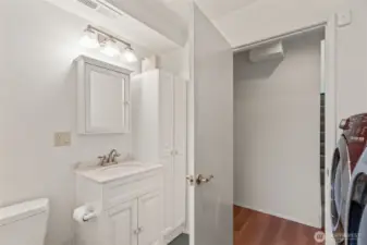 Lower level half bath.